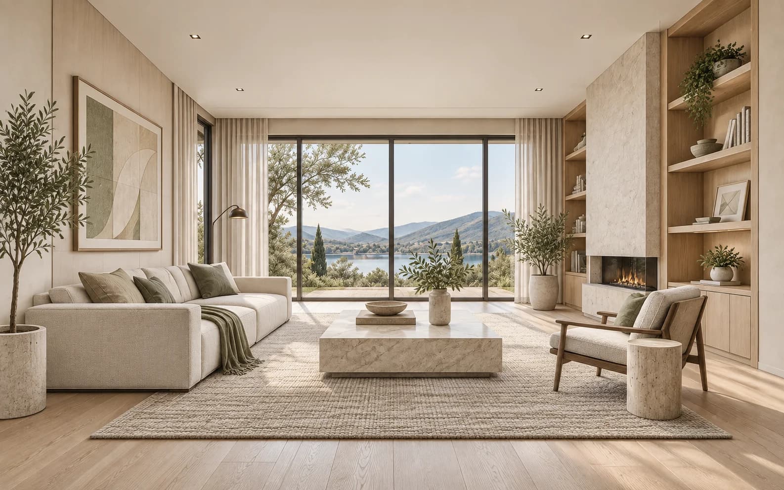 AI-created interior concept developed from the project sketch and brief